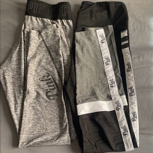 PINK Victoria's Secret Ultimate Women's Gray and Black Leggings Set
